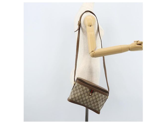 Borsa Sherry Line GG Supreme Web di GUCCI in PVC beige e oro 904 02 069 Auth LNZ716 D'oro - vista 24
