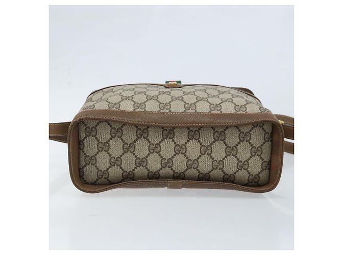 Borsa Sherry Line GG Supreme Web di GUCCI in PVC beige e oro 904 02 069 Auth LNZ716 D'oro - vista 5