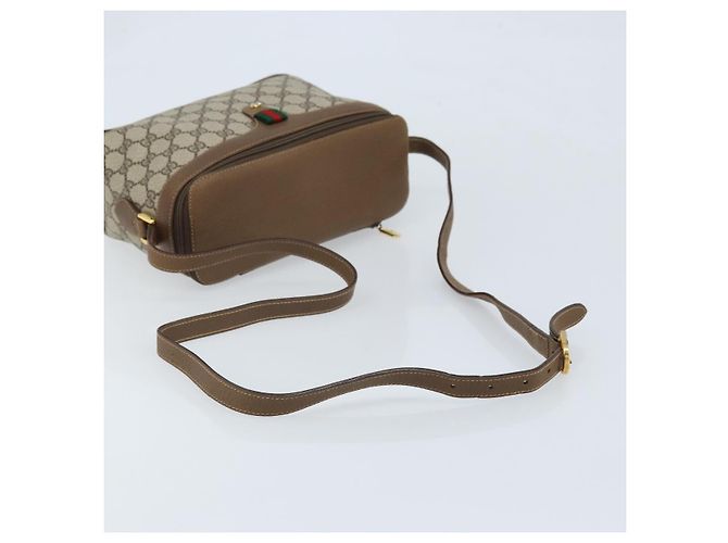 Borsa Sherry Line GG Supreme Web di GUCCI in PVC beige e oro 904 02 069 Auth LNZ716 D'oro - vista 7