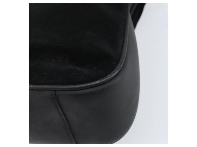 Borsa a mano in suede GUCCI Bamboo 2way Nero Oro 001 2404 1638 Auth 173894 D'oro - vista 17