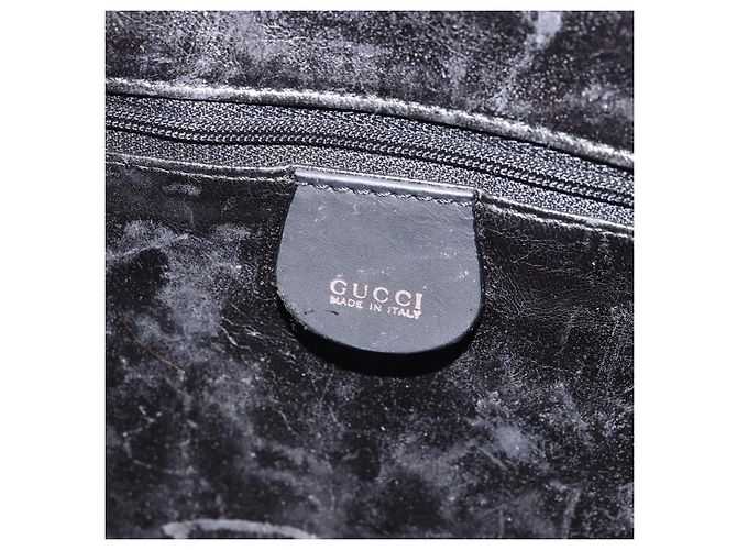 Borsa a mano in suede GUCCI Bamboo 2way Nero Oro 001 2404 1638 Auth 173894 D'oro - vista 19