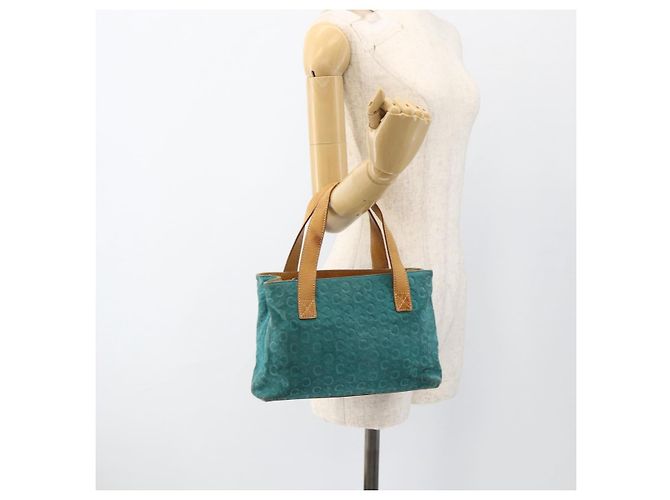 Céline CELINE C Macadam Canvas Handtasche aus Wildleder in Türkisblau Silber Authentisch BAZ446 - Ansicht 23