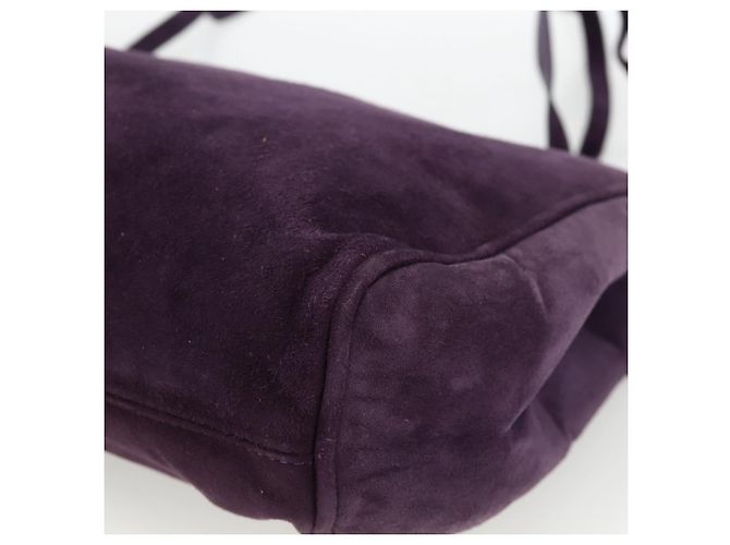 Borsa a Spalla Vala in Pelle Scamosciata Viola e Oro Auth AMZ434 di Salvatore Ferragamo D'oro Porpora - vista 10