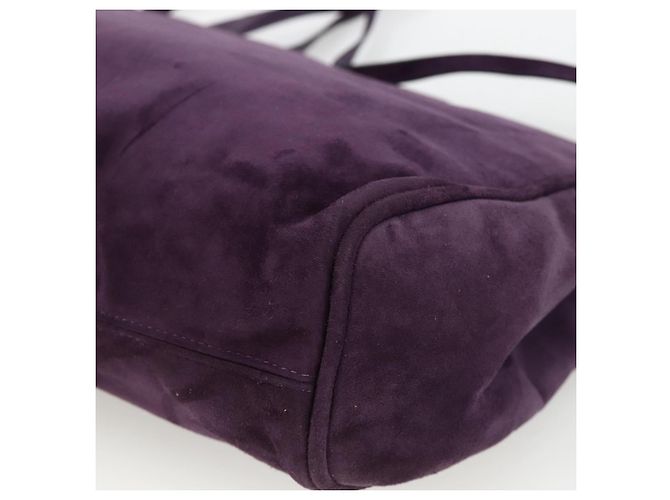 Borsa a Spalla Vala in Pelle Scamosciata Viola e Oro Auth AMZ434 di Salvatore Ferragamo D'oro Porpora - vista 12