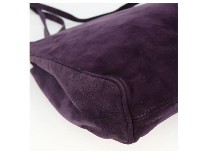 Borsa a Spalla Vala in Pelle Scamosciata Viola e Oro Auth AMZ434 di Salvatore Ferragamo D'oro Porpora - vista 13