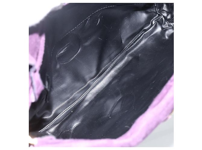 Borsa a Spalla Vala in Pelle Scamosciata Viola e Oro Auth AMZ434 di Salvatore Ferragamo D'oro Porpora - vista 16