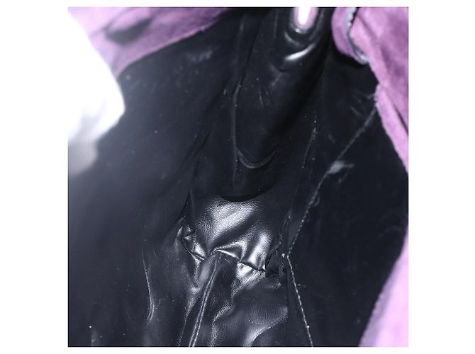 Borsa a Spalla Vala in Pelle Scamosciata Viola e Oro Auth AMZ434 di Salvatore Ferragamo D'oro Porpora - vista 18