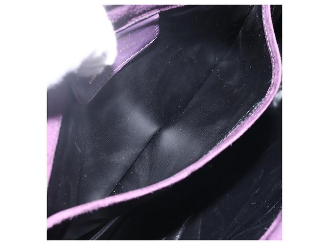 Borsa a Spalla Vala in Pelle Scamosciata Viola e Oro Auth AMZ434 di Salvatore Ferragamo D'oro Porpora - vista 19