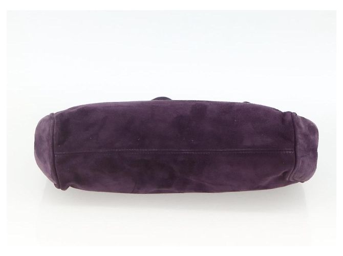 Borsa a Spalla Vala in Pelle Scamosciata Viola e Oro Auth AMZ434 di Salvatore Ferragamo D'oro Porpora - vista 9