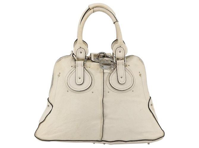Chloé Bolso de mano Chloe Paddington de cuero blanco plateado Auth BSZ323 Plata - vista 13
