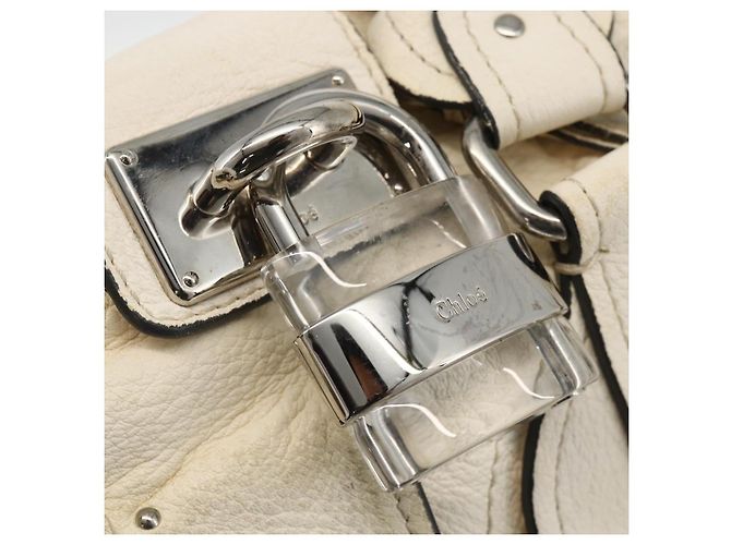 Chloé Bolso de mano Chloe Paddington de cuero blanco plateado Auth BSZ323 Plata - vista 18