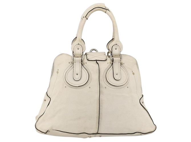 Chloé Bolso de mano Chloe Paddington de cuero blanco plateado Auth BSZ323 Plata - vista 2