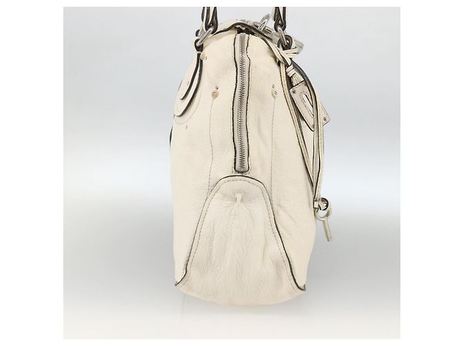 Chloé Bolso de mano Chloe Paddington de cuero blanco plateado Auth BSZ323 Plata - vista 3
