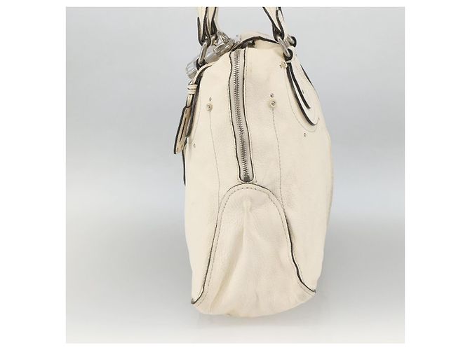 Chloé Bolso de mano Chloe Paddington de cuero blanco plateado Auth BSZ323 Plata - vista 4