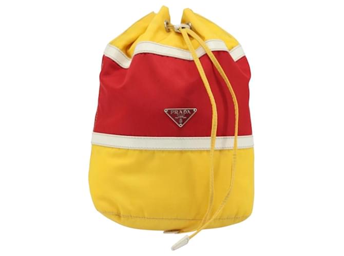 Pochette Prada Nylon Giallo Argento Auth gh1970 - vista 13