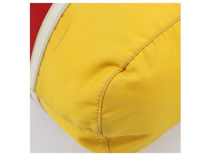 Pochette Prada Nylon Giallo Argento Auth gh1970 - vista 14