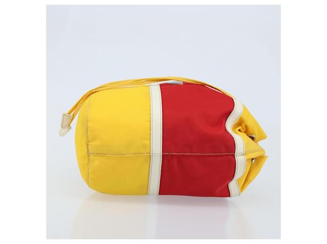Pochette Prada Nylon Giallo Argento Auth gh1970 - vista 3