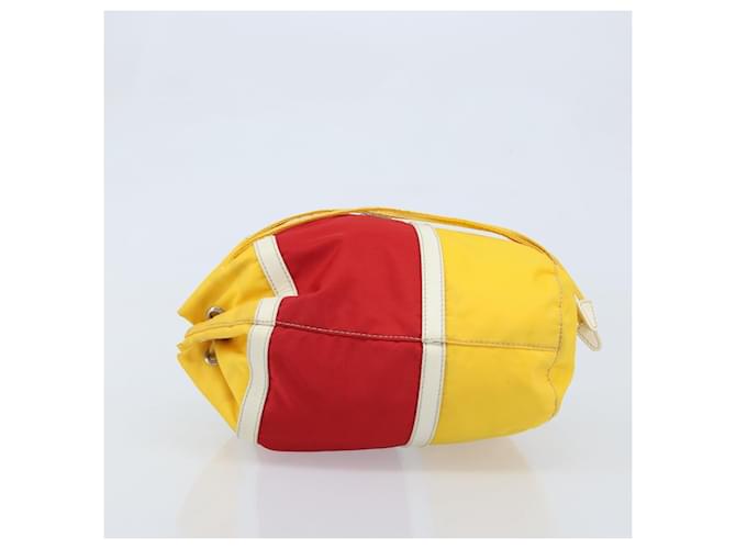 Pochette Prada Nylon Giallo Argento Auth gh1970 - vista 4