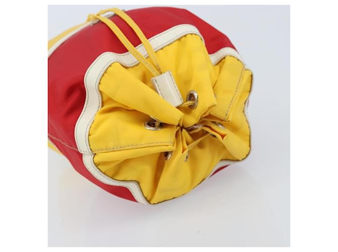 Pochette Prada Nylon Giallo Argento Auth gh1970 - vista 5