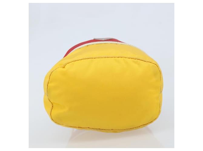 Pochette Prada Nylon Giallo Argento Auth gh1970 - vista 6
