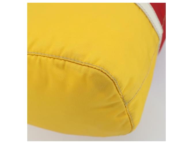 Pochette Prada Nylon Giallo Argento Auth gh1970 - vista 7