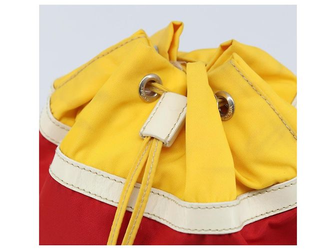 Pochette Prada Nylon Giallo Argento Auth gh1970 - vista 8
