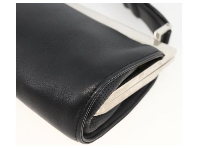 Borsa a Spalla LOEWE in Pelle Argento Nero Auth SW2182V - vista 15