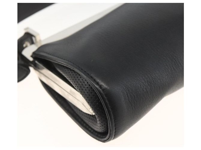 Borsa a Spalla LOEWE in Pelle Argento Nero Auth SW2182V - vista 16