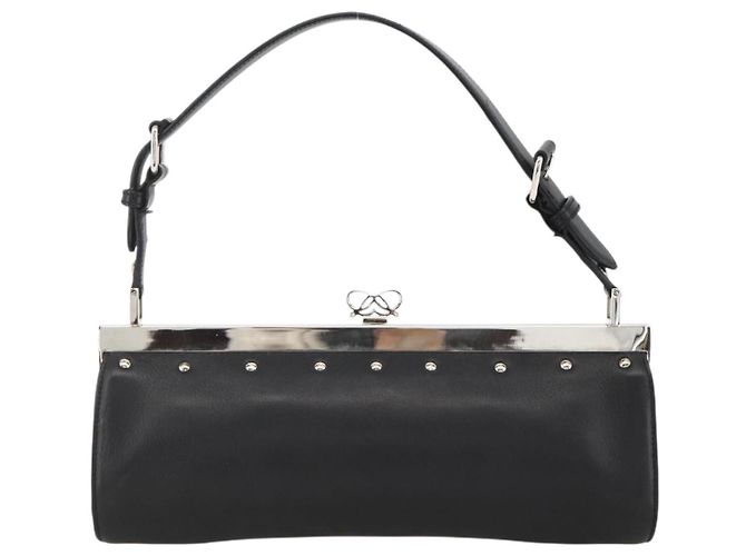 Borsa a Spalla LOEWE in Pelle Argento Nero Auth SW2182V - vista 2