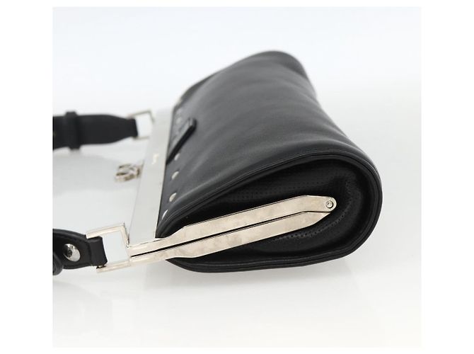 Borsa a Spalla LOEWE in Pelle Argento Nero Auth SW2182V - vista 3