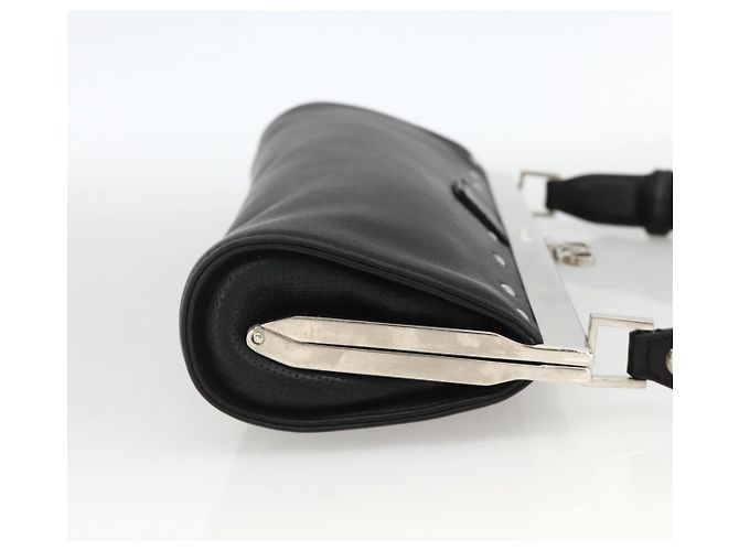Borsa a Spalla LOEWE in Pelle Argento Nero Auth SW2182V - vista 4