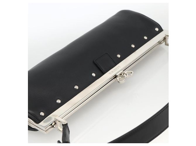 Borsa a Spalla LOEWE in Pelle Argento Nero Auth SW2182V - vista 6