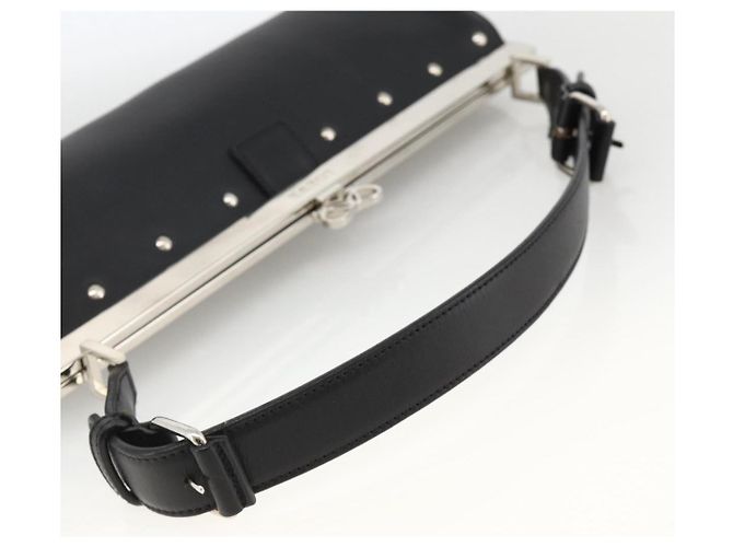 Borsa a Spalla LOEWE in Pelle Argento Nero Auth SW2182V - vista 7
