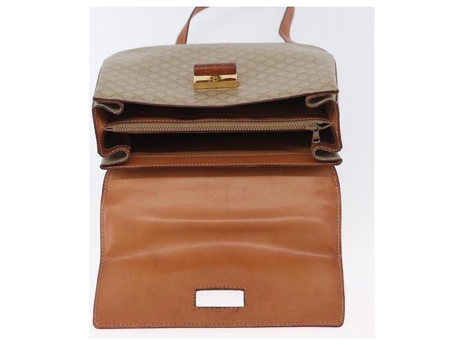 Céline Borsa a mano circolare in tela Macadam CELINE PVC 2 in 1 Beige Oro Auth AMZ333A D'oro - vista 10