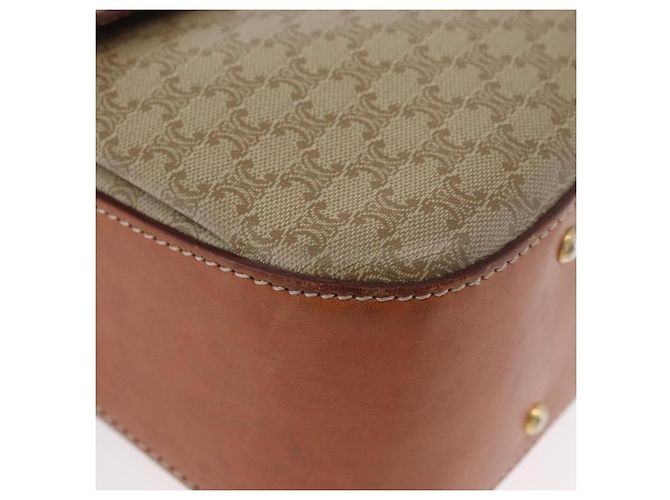 Céline Borsa a mano circolare in tela Macadam CELINE PVC 2 in 1 Beige Oro Auth AMZ333A D'oro - vista 15