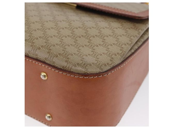 Céline Borsa a mano circolare in tela Macadam CELINE PVC 2 in 1 Beige Oro Auth AMZ333A D'oro - vista 16