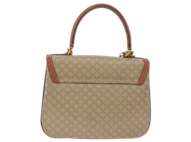 Céline Borsa a mano circolare in tela Macadam CELINE PVC 2 in 1 Beige Oro Auth AMZ333A D'oro - vista 2