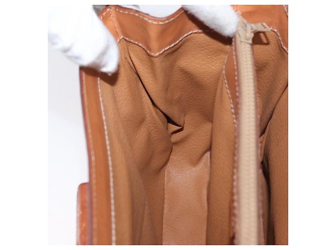 Céline Borsa a mano circolare in tela Macadam CELINE PVC 2 in 1 Beige Oro Auth AMZ333A D'oro - vista 23