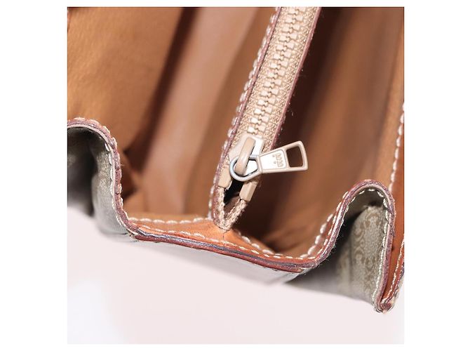 Céline Borsa a mano circolare in tela Macadam CELINE PVC 2 in 1 Beige Oro Auth AMZ333A D'oro - vista 27