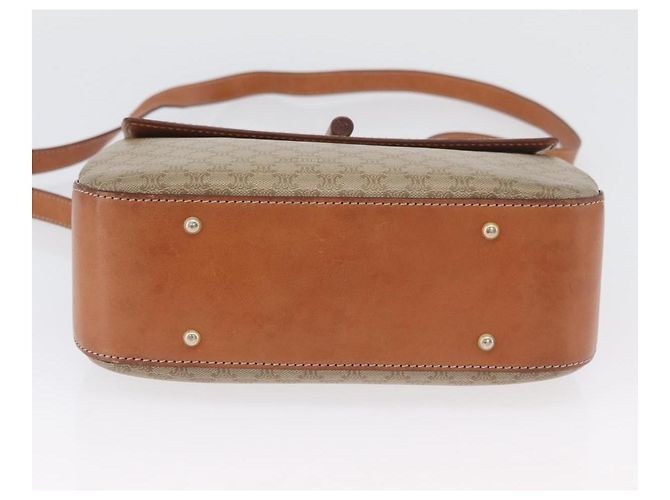 Céline Borsa a mano circolare in tela Macadam CELINE PVC 2 in 1 Beige Oro Auth AMZ333A D'oro - vista 5
