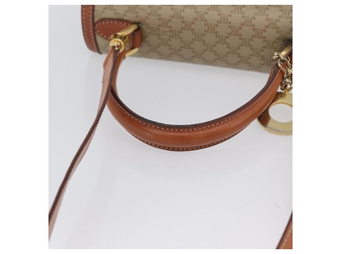Céline Borsa a mano circolare in tela Macadam CELINE PVC 2 in 1 Beige Oro Auth AMZ333A D'oro - vista 7