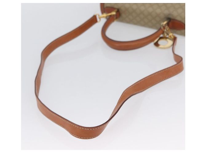 Céline Borsa a mano circolare in tela Macadam CELINE PVC 2 in 1 Beige Oro Auth AMZ333A D'oro - vista 9
