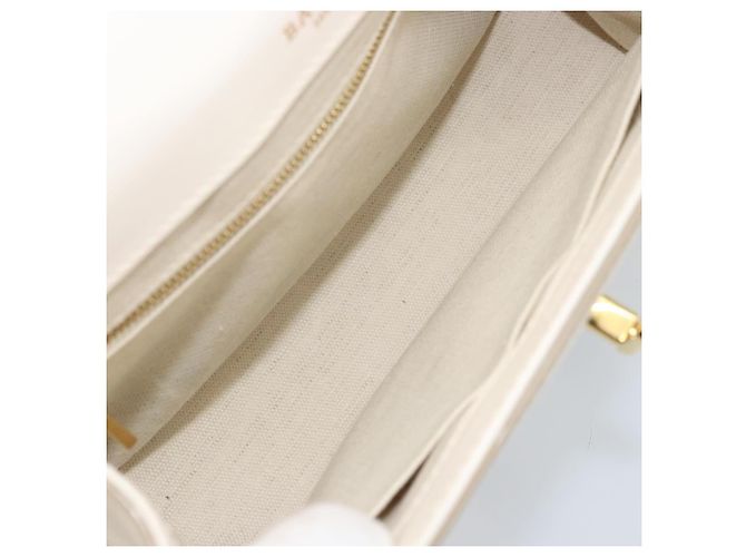 BALLY Hand Bag Leather 2way White Gold Auth YKZ532A Golden - view 11