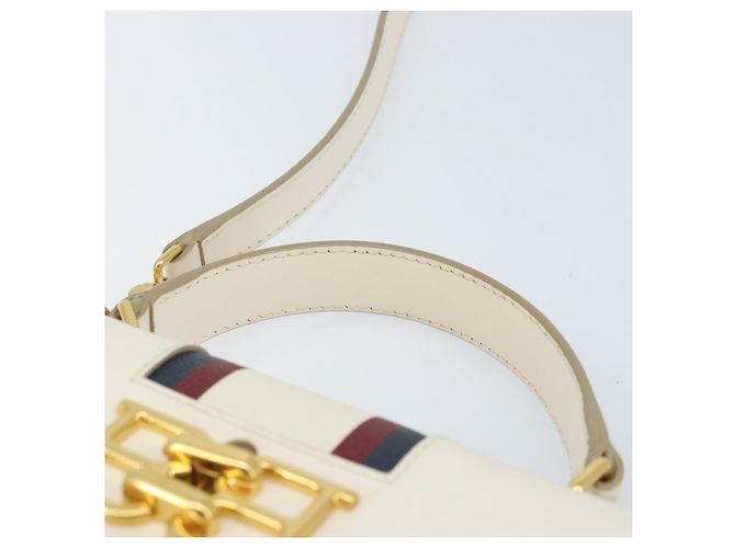 BALLY Hand Bag Leather 2way White Gold Auth YKZ532A Golden - view 14