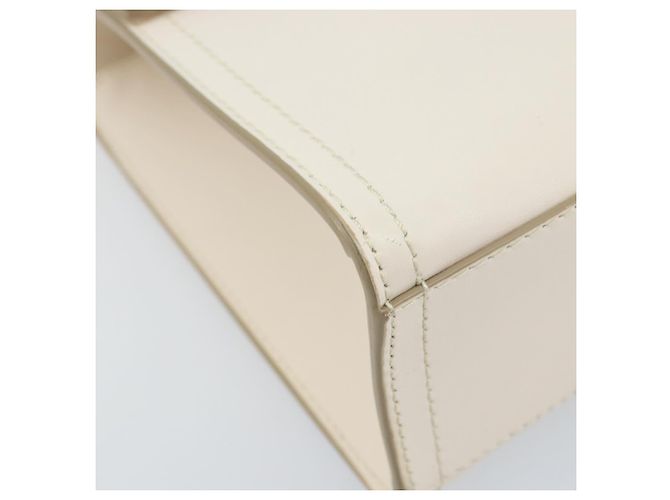 BALLY Hand Bag Leather 2way White Gold Auth YKZ532A Golden - view 16