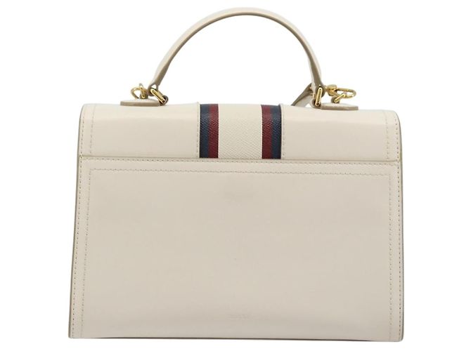 BALLY Hand Bag Leather 2way White Gold Auth YKZ532A Golden - view 2