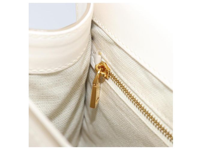 BALLY Hand Bag Leather 2way White Gold Auth YKZ532A Golden - view 23