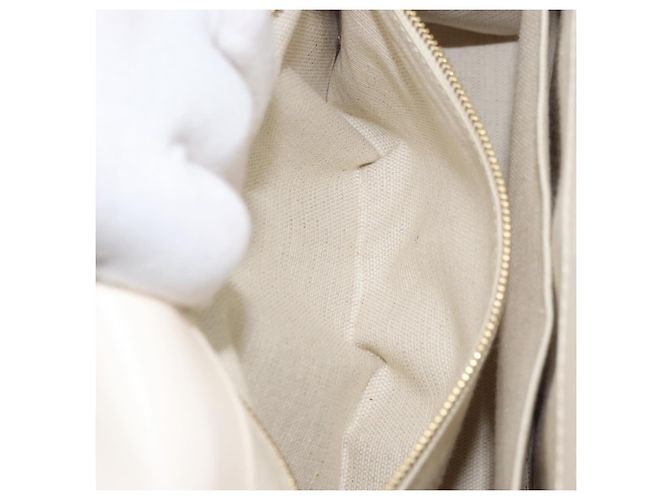 BALLY Hand Bag Leather 2way White Gold Auth YKZ532A Golden - view 24