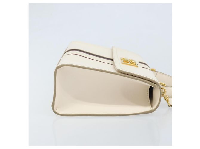 BALLY Hand Bag Leather 2way White Gold Auth YKZ532A Golden - view 3