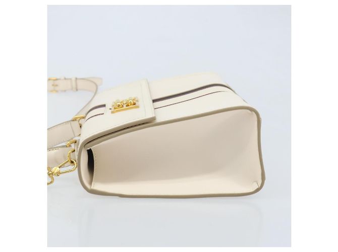 BALLY Hand Bag Leather 2way White Gold Auth YKZ532A Golden - view 4